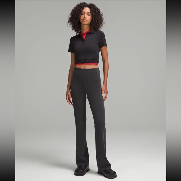 Lululemon Ribbed Softstreme Flared Pant - Black - Picture 2 of 16